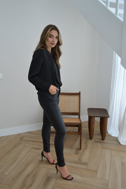 Coated Midwaist Skinny Jeans