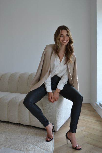 Coated Midwaist Skinny Jeans