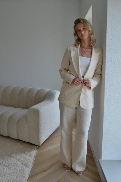 Linen Oversized Blazer Cream
