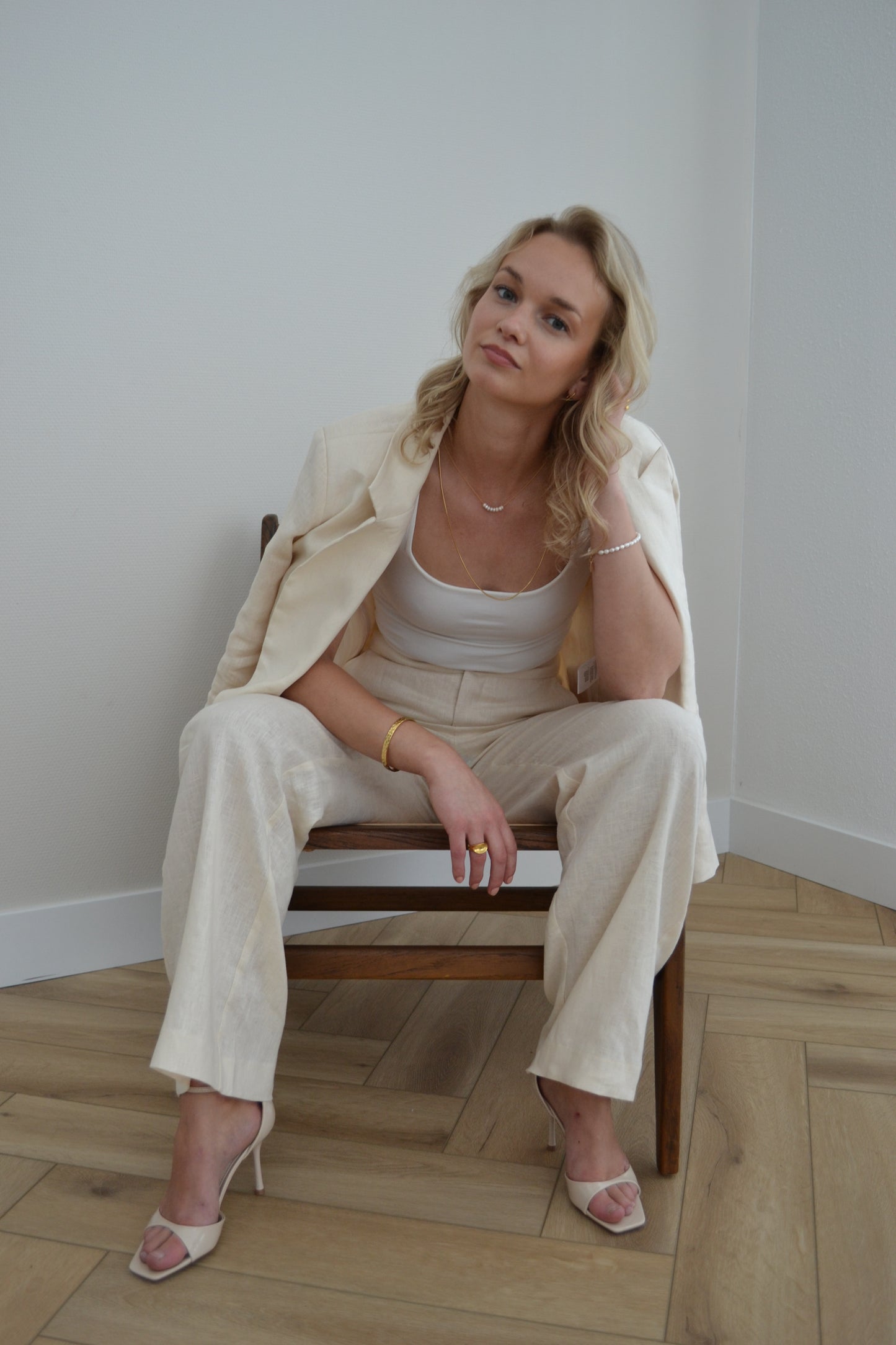 Linen Oversized Blazer Cream